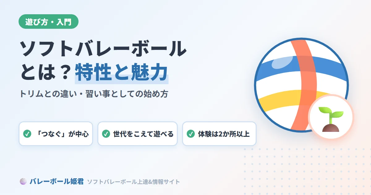 ソフトバレーボールとは？運動の特性と魅力｜トリムとの違い・習い事としての始め方