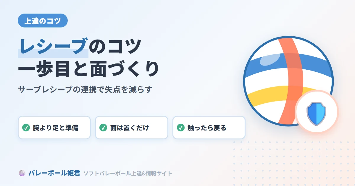 ソフトバレーボールのレシーブコツ徹底解説｜一歩目・面づくり・サーブレシーブ連携で失点を減らす